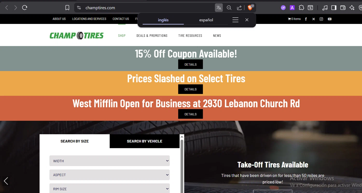 Champtires promo code screenshot showing code champtires10 applied at Champtires checkout page. Uploaded by SimplyCodes community member CashElite5536 on Nov 15, 2025