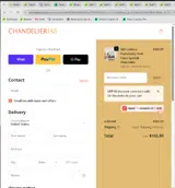 Chandelierias coupon verification screenshot