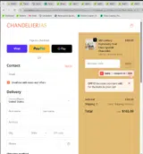 Chandelierias coupon verification screenshot