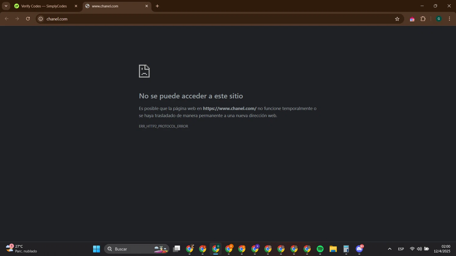 Chanel promo code screenshot showing code Fade15 applied at Chanel checkout page. Uploaded by SimplyCodes community member ThriftyTitan786 on Apr 12, 2025
