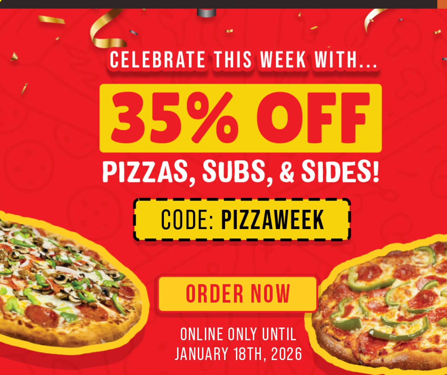 Chanello's Pizza promo code screenshot showing code PIZZAWEEK applied at Chanello's Pizza checkout page. Uploaded by SimplyCodes community member Dejadepicharme on Jan 17, 2026