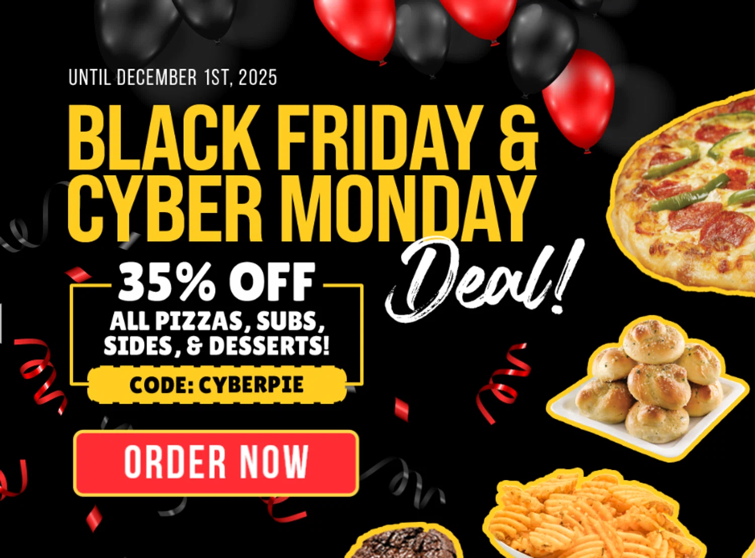 Chanello's Pizza promo code screenshot showing code cyberpie applied at Chanello's Pizza checkout page. Uploaded by SimplyCodes community member Dejadepicharme on Nov 30, 2025