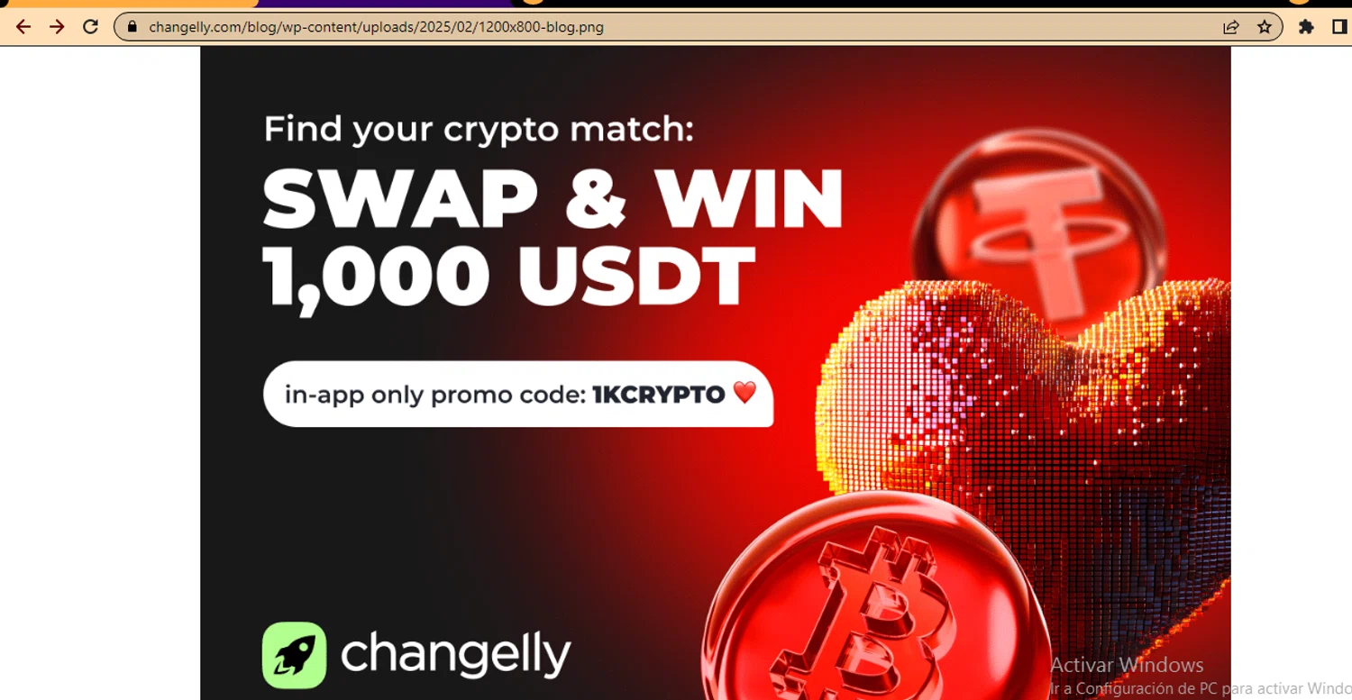 Changelly promo code screenshot showing code 1KCRYPO applied at Changelly checkout page. Uploaded by SimplyCodes community member beatrizcastillo on Oct 10, 2025