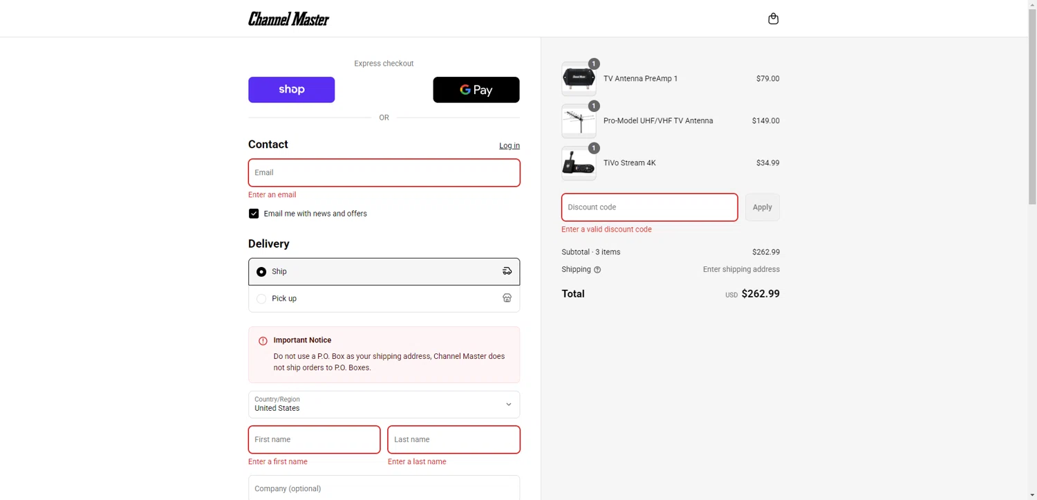Channel Master promo code screenshot showing code 12Newsweek8 applied at Channel Master checkout page. Uploaded by SimplyCodes community member CrownTiger6508 on Aug 29, 2025