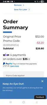 Chapman Panthers coupon verification screenshot