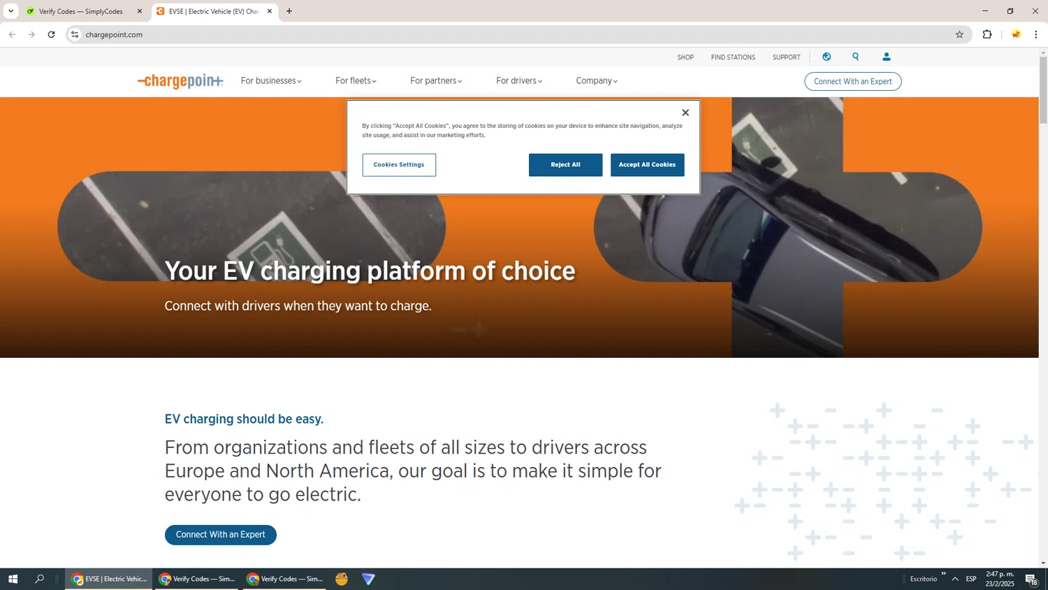 Charge Point promo code screenshot showing code positioned applied at Charge Point checkout page. Uploaded by SimplyCodes community member Richard251 on Feb 23, 2025