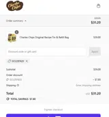 Charles Chips coupon verification screenshot