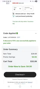 Charlotte FC coupon verification screenshot