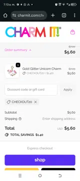 checkout20 coupon verification screenshot