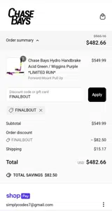 Chase Bays coupon verification screenshot