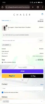 LAURA15 coupon verification screenshot