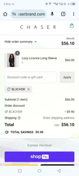 BLXCHSR coupon verification screenshot