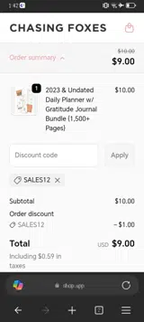 sales12 coupon verification screenshot