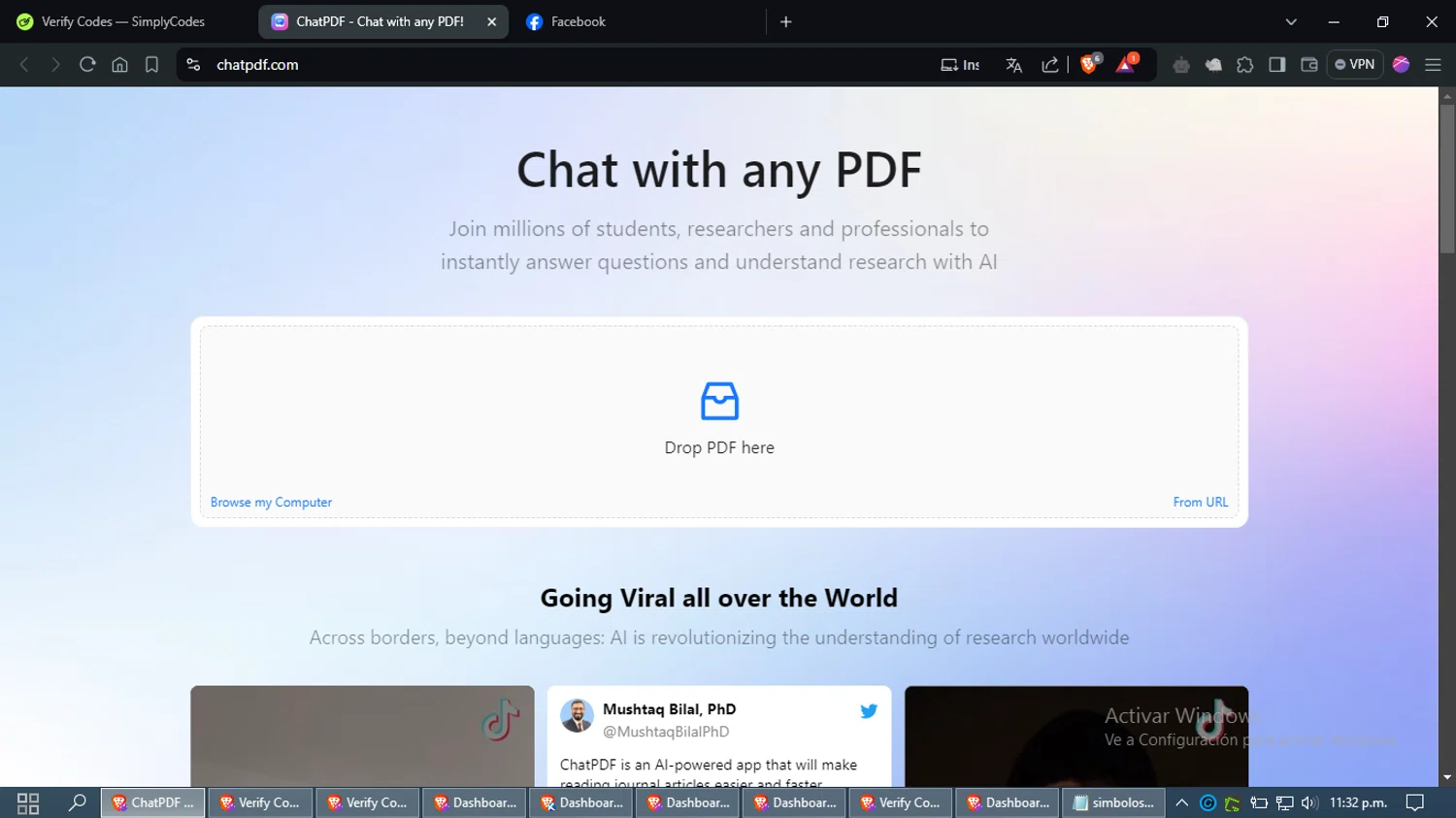 ChatPDF checkout page showing ChatPDF promo code box | Screenshot taken by SimplyCodes community member on Aug 8, 2024