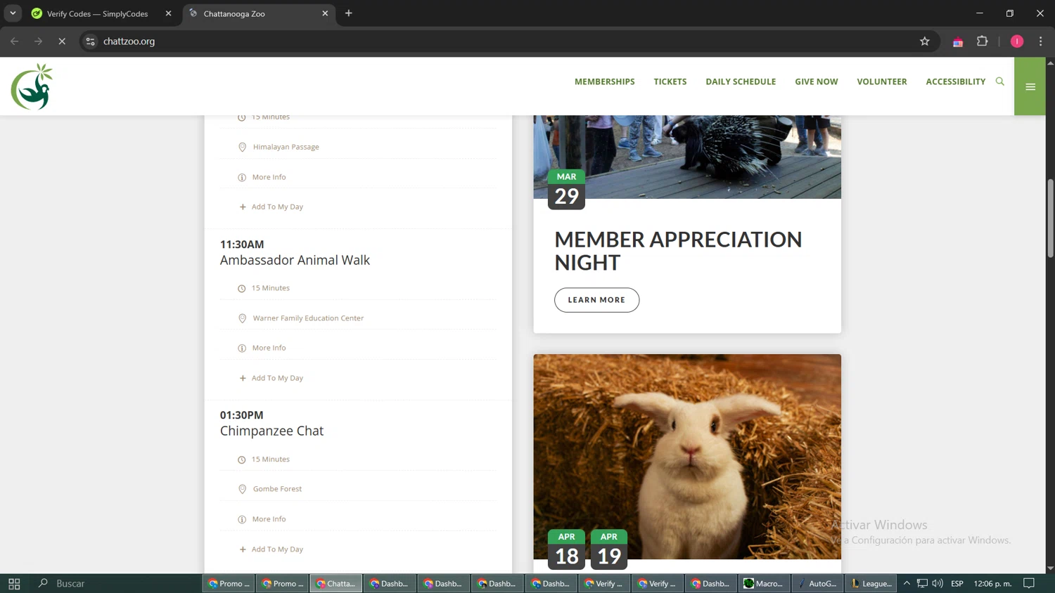 Chattanooga Zoo discount code screenshot showing code SPRING applied at Chattanooga Zoo checkout page. Uploaded by SimplyCodes community member SmartAce4137 on Mar 22, 2025