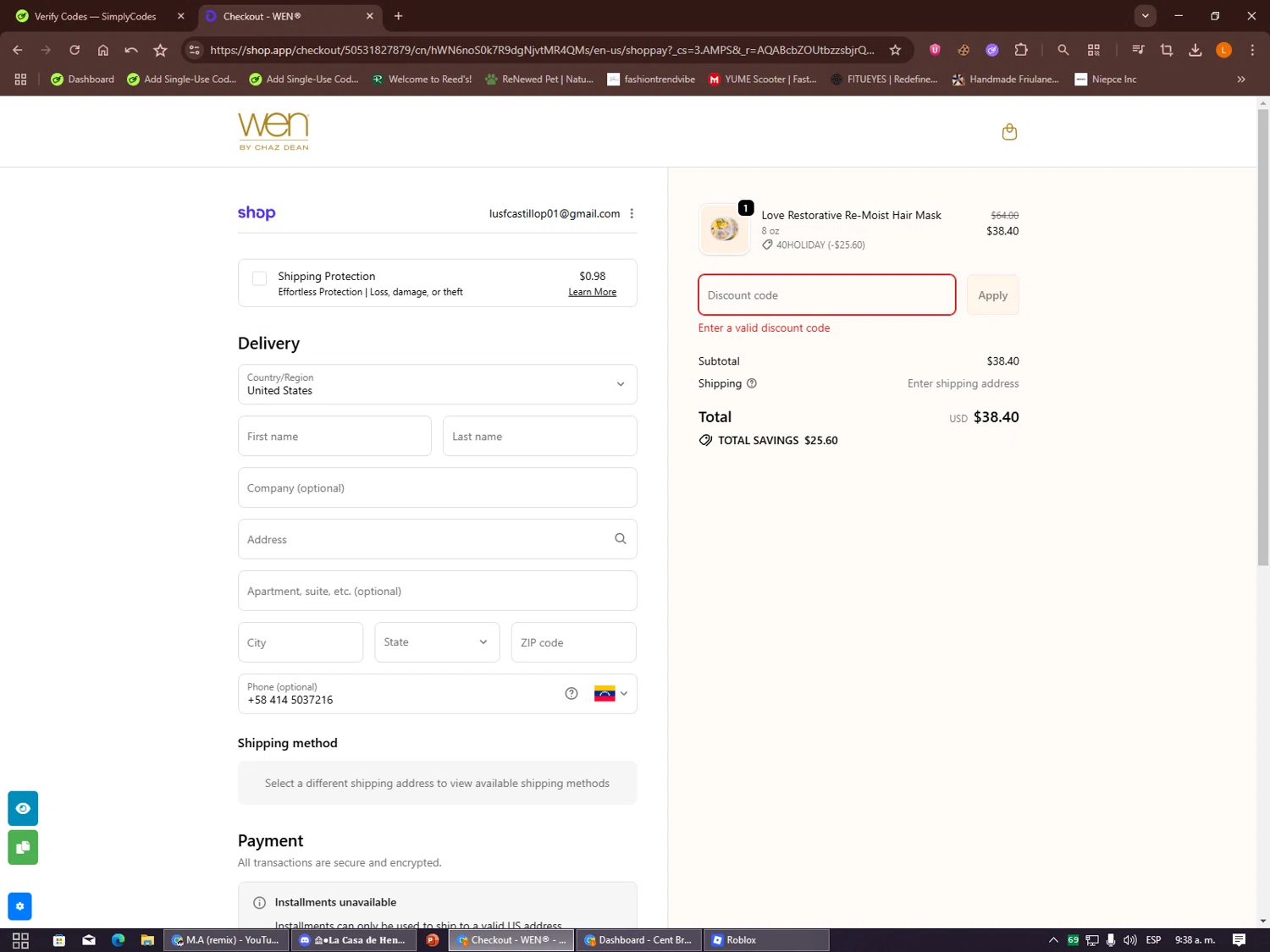 Chaz Dean promo code screenshot showing code 10extra applied at Chaz Dean checkout page. Uploaded by SimplyCodes community member Alalee on Dec 24, 2025