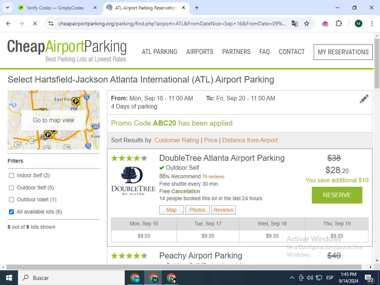 where to use Cheap Airport Parking promo code box