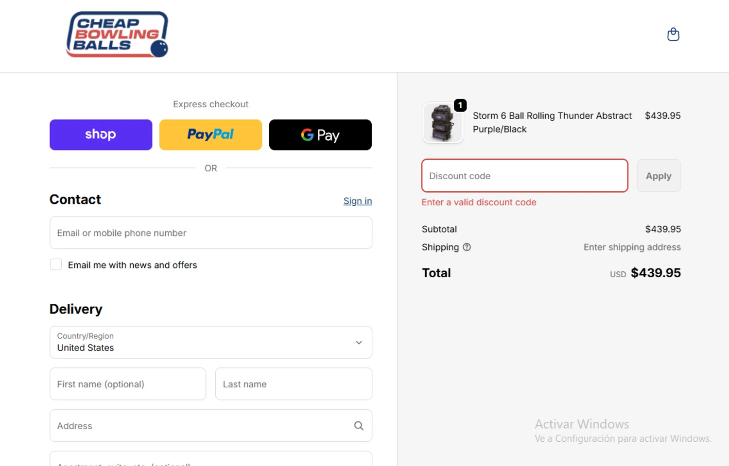 CheapBowlingBalls.com promo code screenshot showing code fall2025 applied at CheapBowlingBalls.com checkout page. Uploaded by SimplyCodes community member Gary_23 on Dec 2, 2025