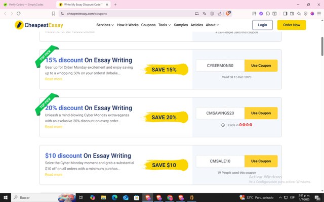 Cheapest Essay checkout page showing Cheapest Essay promo code box | Screenshot taken by SimplyCodes community member on Jul 1, 2025
