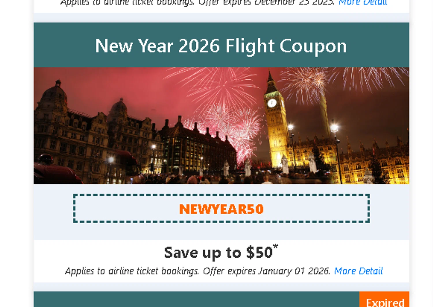 Cheapfaremart promo code screenshot showing code NEWYEAR50 applied at Cheapfaremart checkout page. Uploaded by SimplyCodes community member goldhooh on Aug 17, 2025
