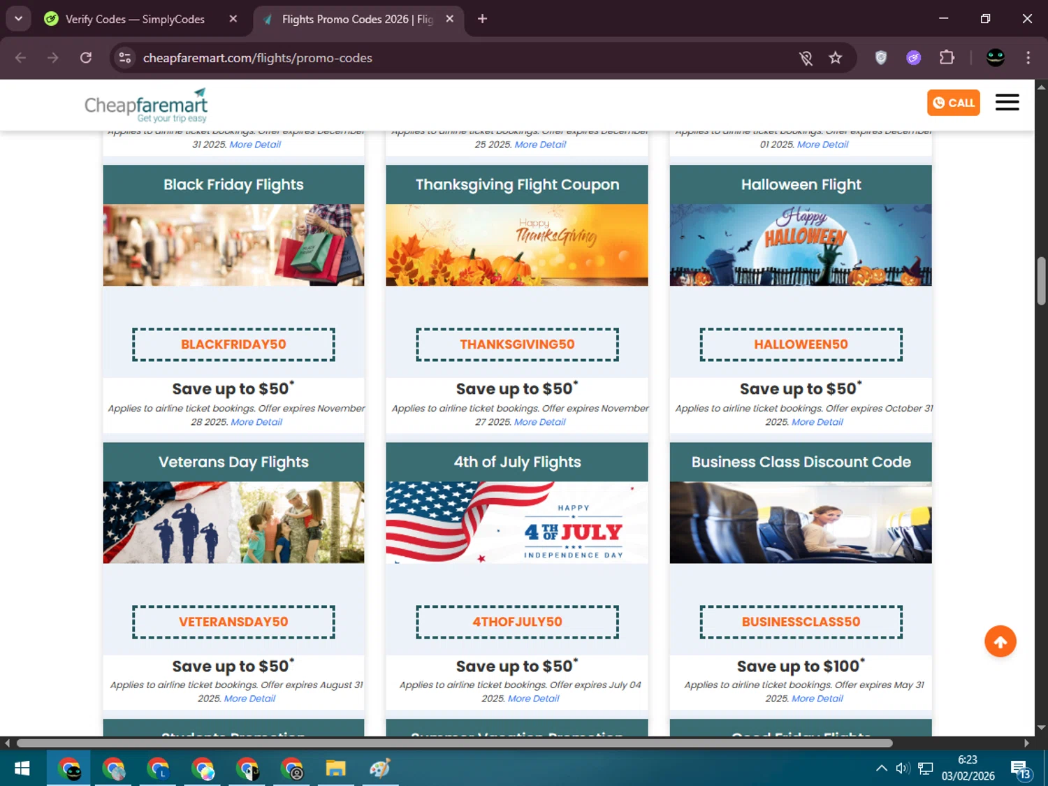 Cheapfaremart checkout page showing Cheapfaremart promo code box | Screenshot taken by SimplyCodes community member on Feb 3, 2026