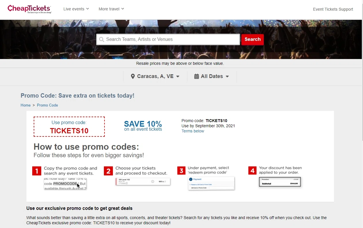 CheapTickets Promo Codes 10 Off September 2024