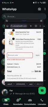 HEALTHY20 coupon verification screenshot