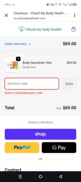 BONUS20 coupon verification screenshot
