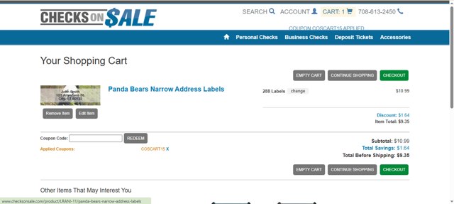 Checks on Sale checkout page showing Checks on Sale coupon code box | Screenshot taken by SimplyCodes community member on Jun 17, 2025