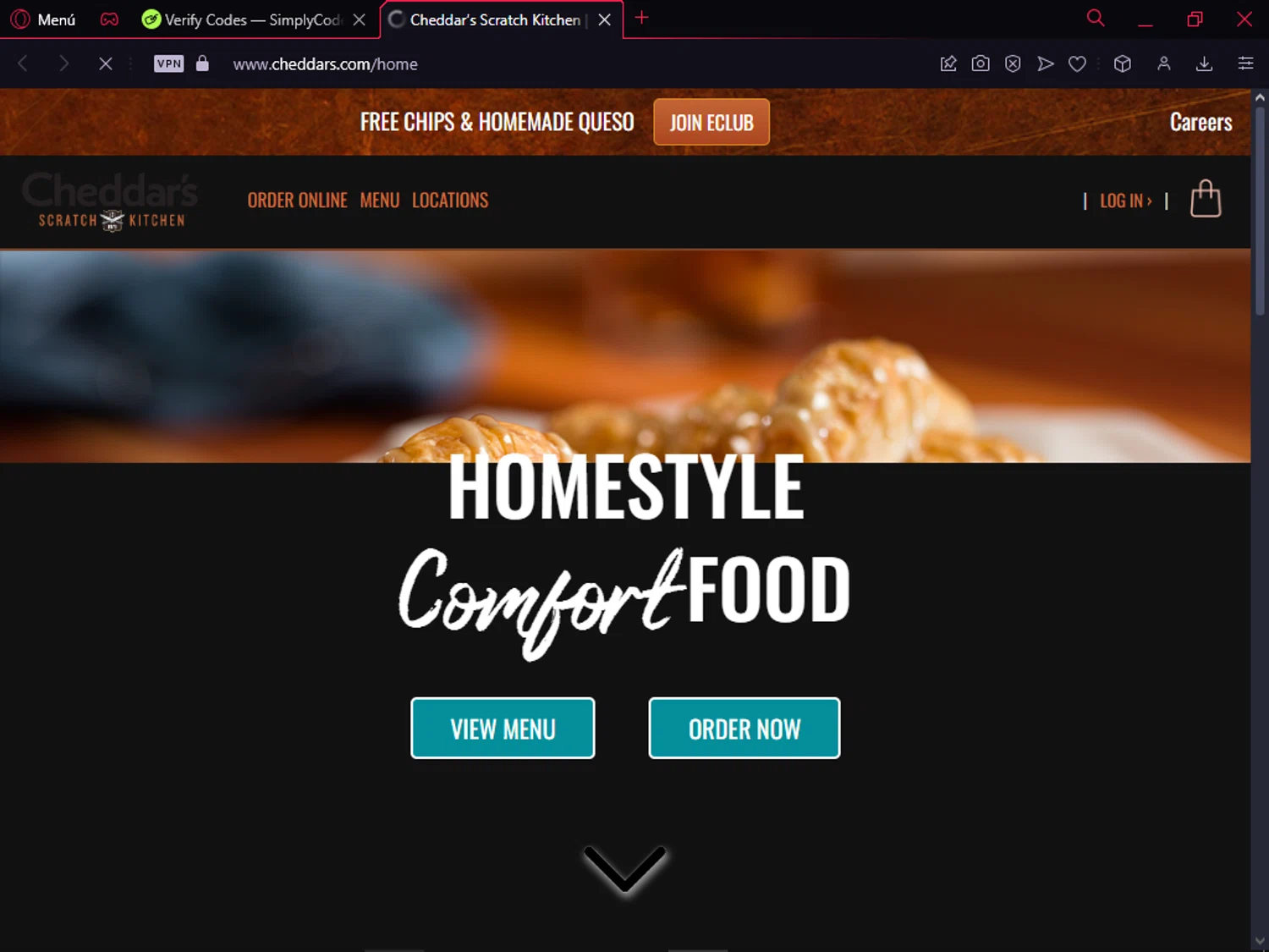 Cheddar's Scratch Kitchen checkout page showing Cheddar's Scratch Kitchen promo code box | Screenshot taken by SimplyCodes community member on Sep 4, 2024