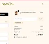 Cheekies coupon verification screenshot