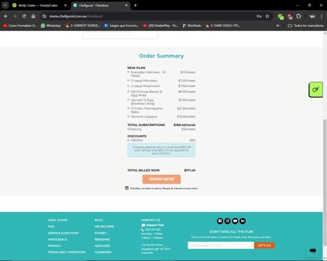 Chefgood checkout page showing Chefgood promo code box | Screenshot taken by SimplyCodes community member on May 6, 2024