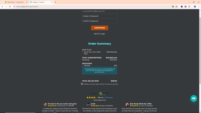 Chefgood checkout page showing Chefgood promo code box | Screenshot taken by SimplyCodes community member on Jun 11, 2024