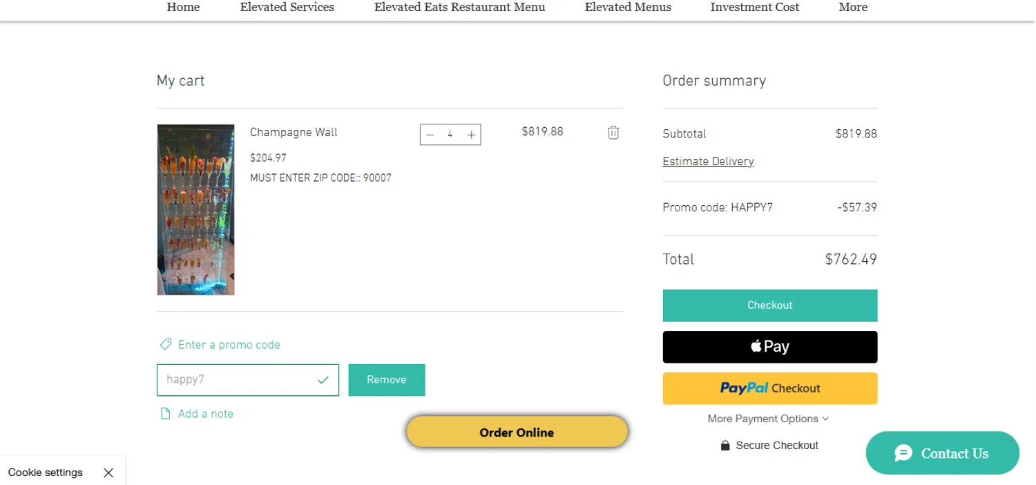 Chef Ju'von checkout page showing Chef Ju'von promo code box | Screenshot taken by SimplyCodes community member on Nov 14, 2025