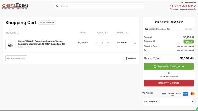 Chefs Deal checkout page showing Chefs Deal discount code box | Screenshot taken by SimplyCodes community member on Jul 28, 2025