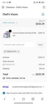 FRESHCUTS coupon verification screenshot