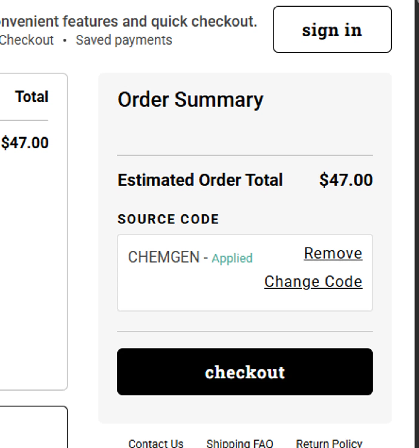 ChefUniforms.com promo code screenshot showing code CHEMGEN applied at ChefUniforms.com checkout page. Uploaded by SimplyCodes community member Daik1708 on Jul 20, 2025