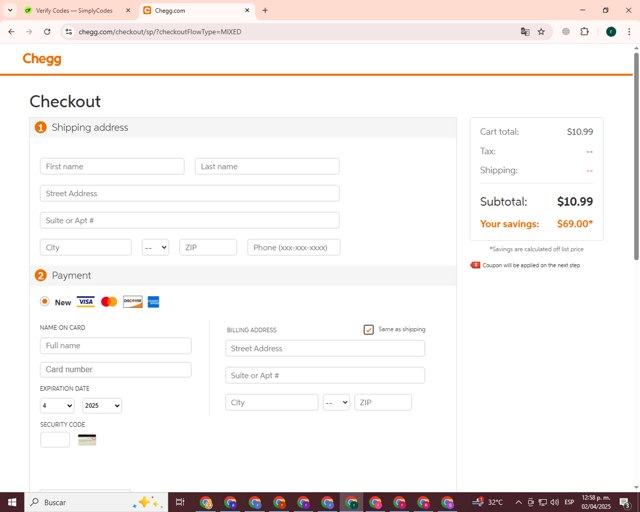 Chegg Coupon Codes (4 Verified) - 50% Off Sitewide May 2025