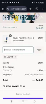 Lucky5 coupon verification screenshot