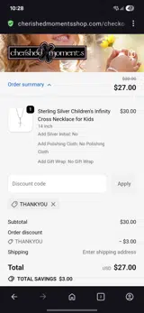 Thankyou coupon verification screenshot