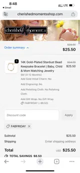 FABFRIDAY coupon verification screenshot