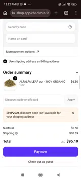 Cheryls Herbs coupon verification screenshot