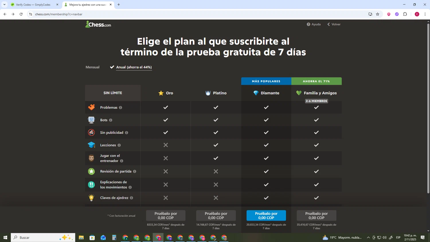 Chess.com promo code screenshot showing code NATIONAL15 applied at Chess.com checkout page. Uploaded by SimplyCodes community member TOROREX250 on Nov 3, 2025
