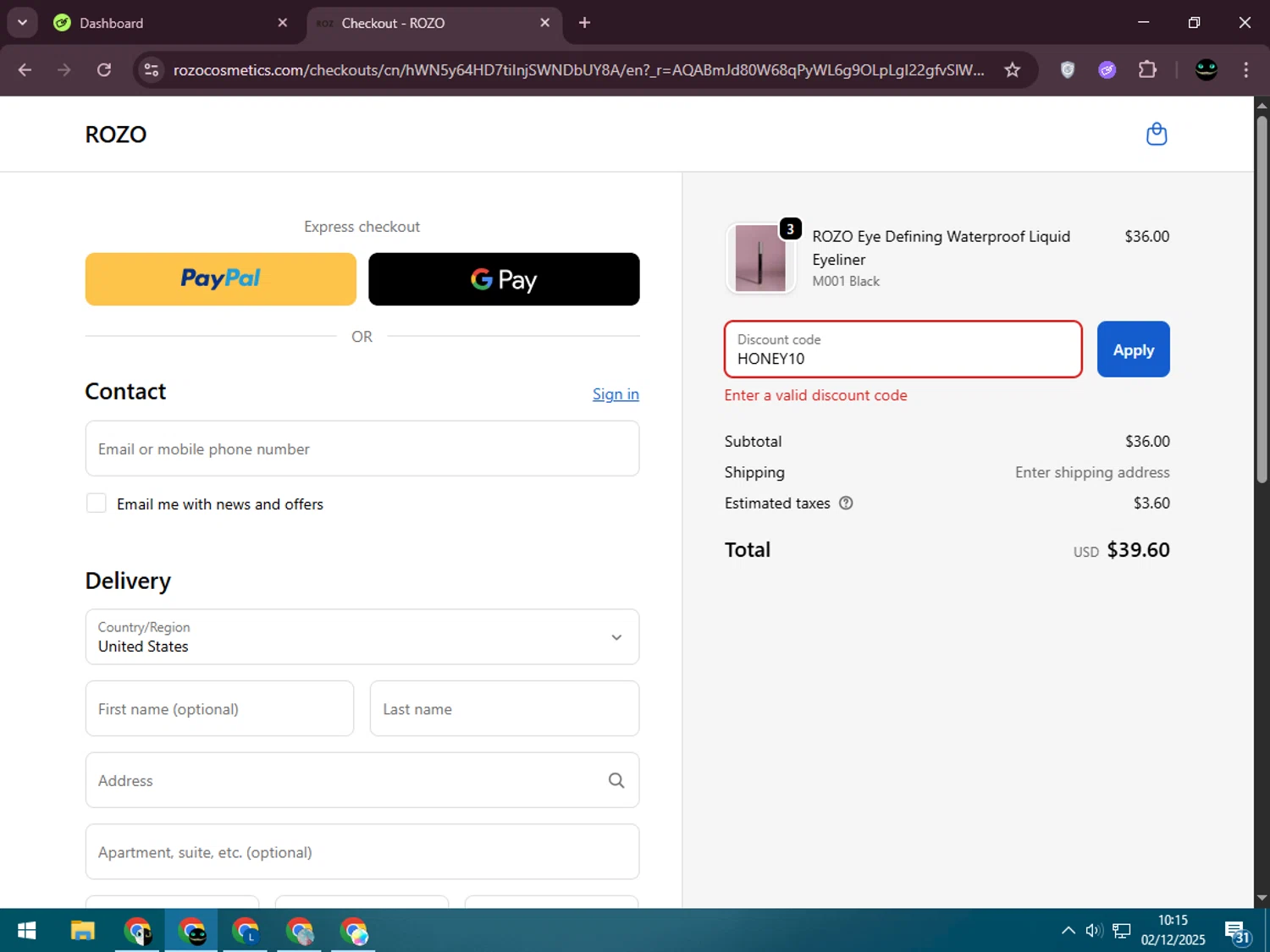 Chess.com promo code screenshot showing code HONEY10 applied at Chess.com checkout page. Uploaded by SimplyCodes community member CleverSage9163 on Dec 2, 2025