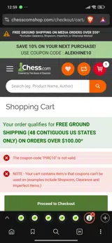 PIRC10 coupon verification screenshot
