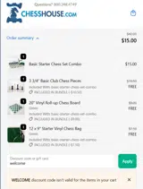 welcome coupon verification screenshot