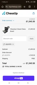 JULY4TH coupon verification screenshot