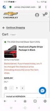 15OFFPARTS coupon verification screenshot