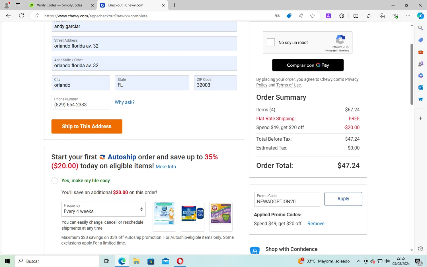 Chewy Promo Codes 20 Off Coupons in August 2024 SimplyCodes