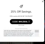 Chicago Blackhawks Shop coupon verification screenshot